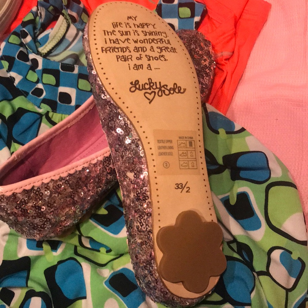 Lucky Sole shoes size 2 princess pink sparkles